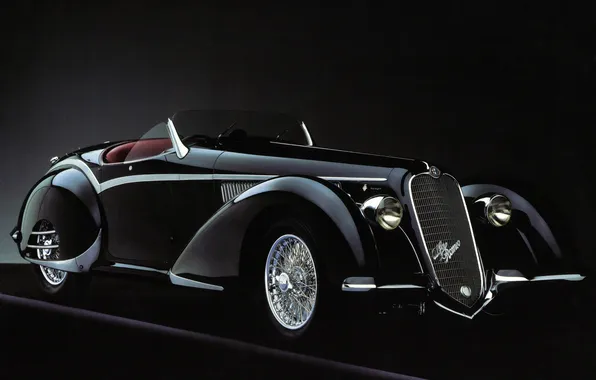 Picture retro, black, black, alfa romeo, retro, 1938