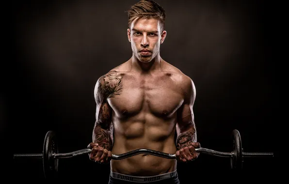 Power, muscles, tattoos, fitness