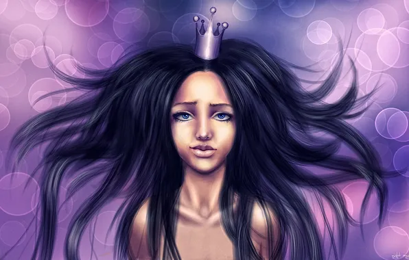 Picture girl, hair, Princess