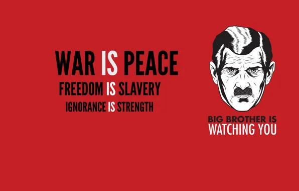 Mustache, freedom, power, war, past, the world, 1984, big brother