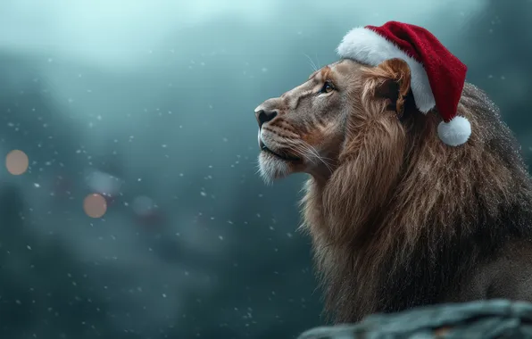 Winter, look, face, snow, Leo, Christmas, New year, profile