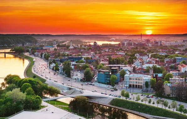 Lithuania, Kaunas, sunset