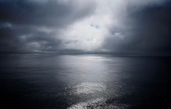 Sea, the sky, clouds