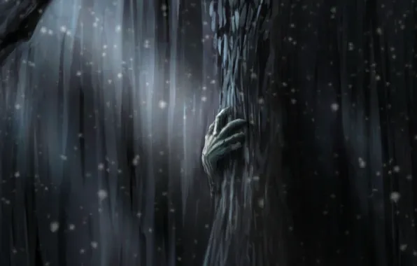 Tree, figure, Hand