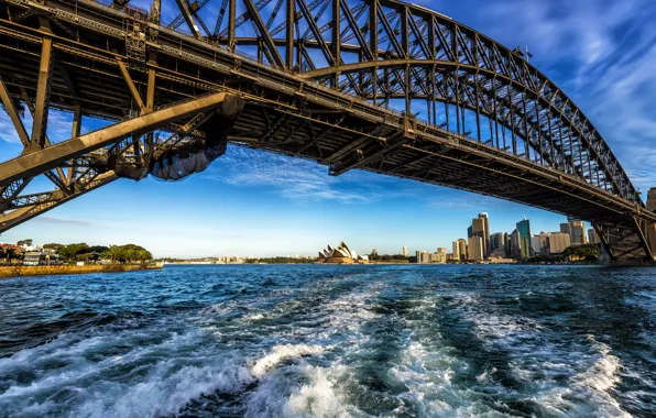 Picture bridge, the city, river, building, Australia, Sydney, Parramatta River