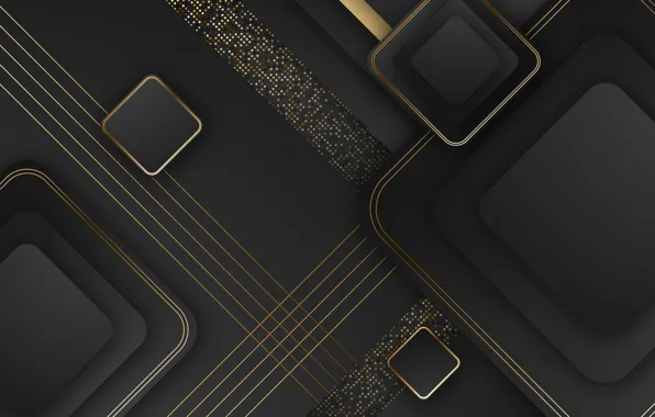 Picture line, abstraction, background, gold, black, texture, geometry, background