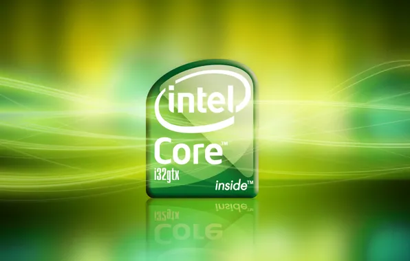 Light, green, background, core, intel, processor, i32gtx, Intel