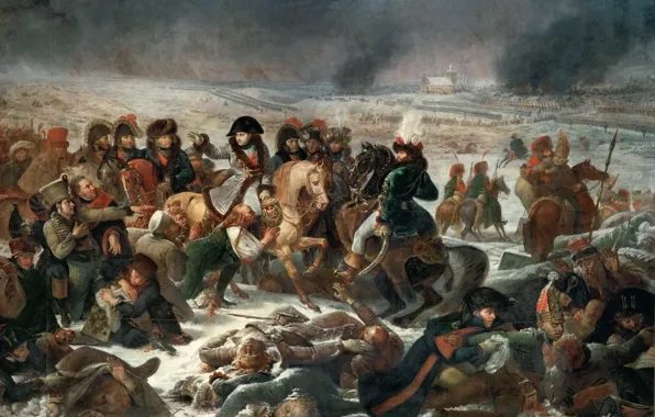 Picture oil, picture, canvas, "Napoleon in the battle of Eylau on 9 February 1807", Antoine-Jean Gros, …
