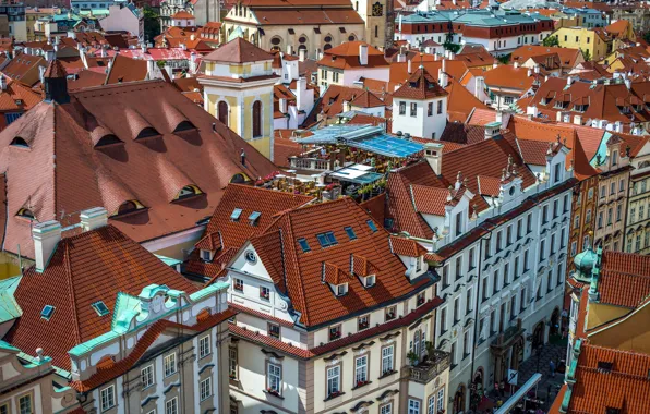 Roof, the city, Prague, Czech Republic, house