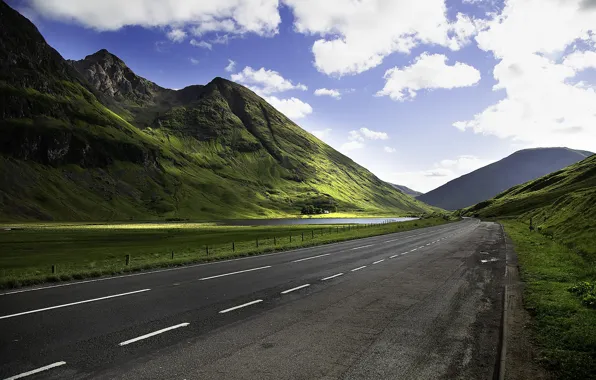Picture road, the sky, mountains