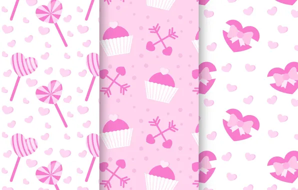 Background, pink, Pink, candy, dessert, pattern, cupcakes