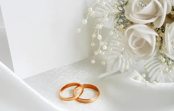 Picture white, flowers, holiday, ring, wedding