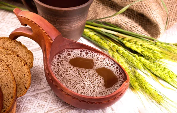 Rye, bread, drink, bucket, brew