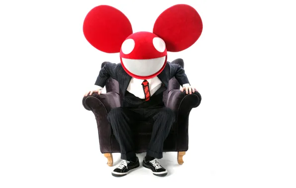 Chair, Music, White, Smile, Costume, Background, Electro House, Deadmau5