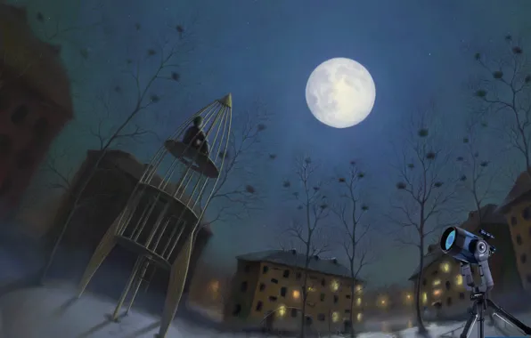 Picture the moon, why we love to watch the stars, Playground, romiro, meditation