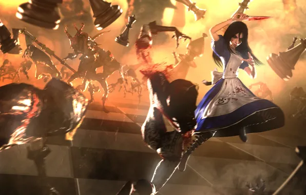 Card, blood, fight, alice, alice: madness returns
