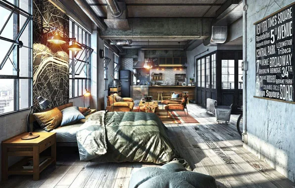 Style, interior, New York, loft