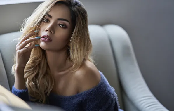 Look, girl, face, model, hair, makeup, Maria, John Simon