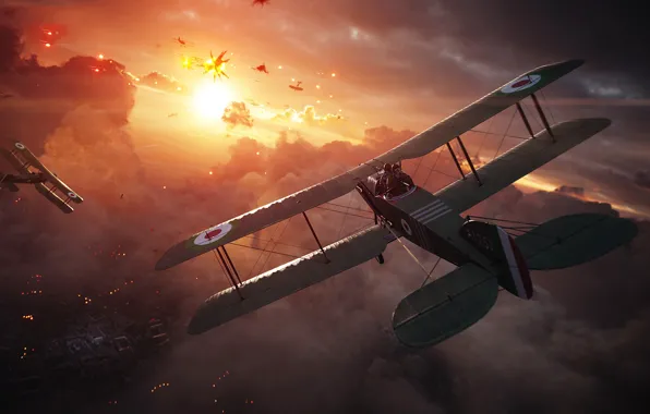 The sky, flight, the plane, Battlefield 1