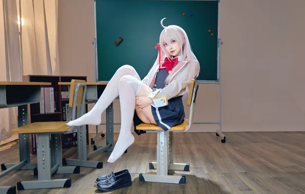 Picture model, women, cosplay, women indoors, Shika XiaoLu, Alisa Mikhailovna Kujou, Asian, schoolgirl