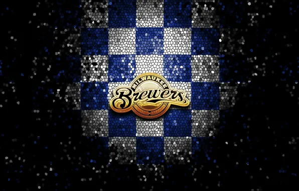 Wallpaper wallpaper, sport, logo, baseball, glitter, checkered, MLB,  Milwaukee Brewers images for desktop, section спорт - download
