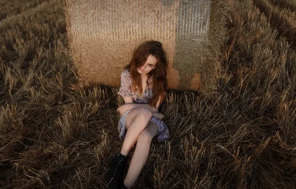 Girl, legs, sponge, in the field, Aleks Five