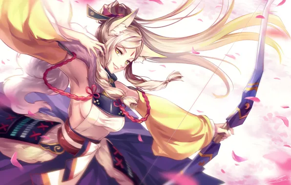 Girl, anime, art, Onmyouji