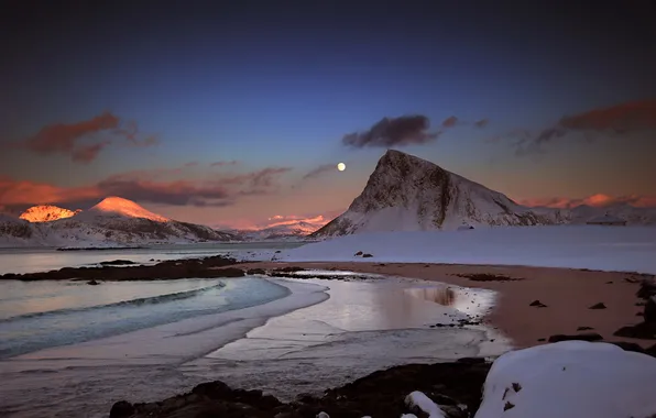 Picture landscape, mountains, lake