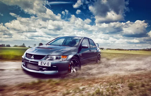 Picture skid, silver, mitsubishi, lancer, evolution, evo, Lancer, Evo