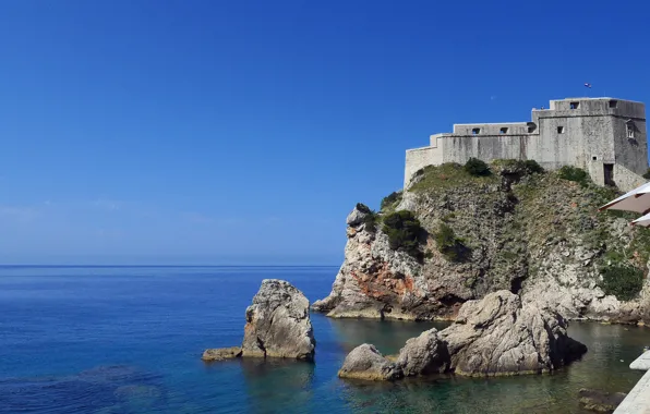 Picture sea, castle, coast, Croatia, Croatia, Dubrovnik