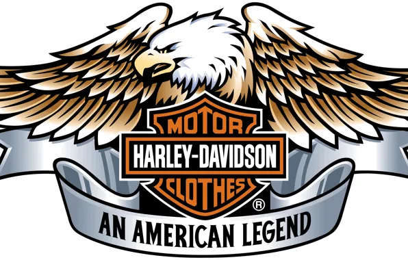 Harley Davidson, logo, eagle, engine