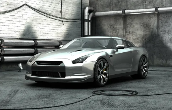 Silver, R35, Nissan GTR, supersportcar