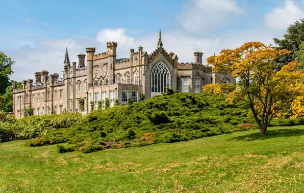 Autumn, trees, England, building, architecture, the bushes, England, East Sussex