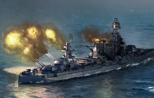 USA, battleship, ship of the line, USS Texas (BB-35), US NAVY