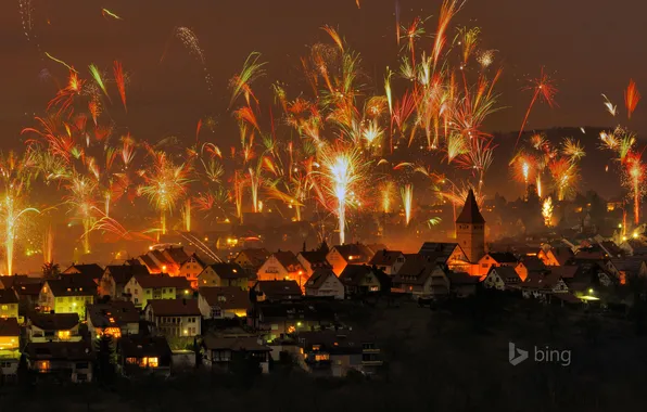 Lights, holiday, new year, home, fireworks, Germany, basket