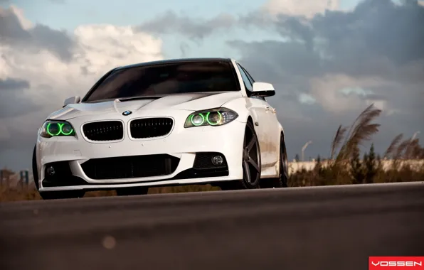 Picture white, the sky, bmw, BMW, 5 series