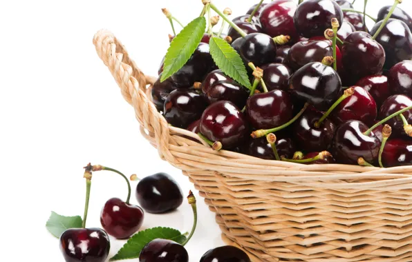 Cherry, berries, basket, fresh, cherry, sweet, cherry, berries