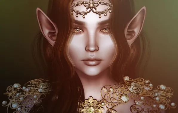 Picture girl, decoration, hair, elf, ears