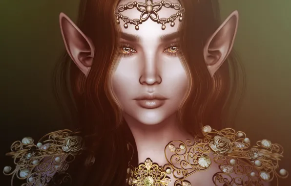 Girl, decoration, hair, elf, ears