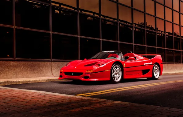 Picture red, supercar, Ferrari F50