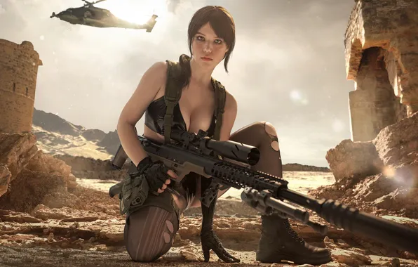 Picture girl, weapon, games, rifle, warrior