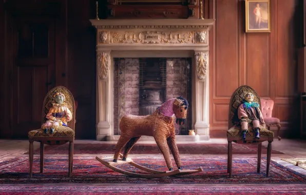 Room, horse, chairs, doll
