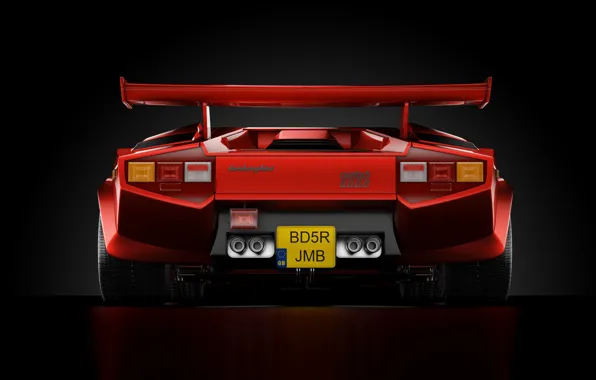 Red, Auto, Minimalism, Lamborghini, Machine, Art, Supercar, Countach