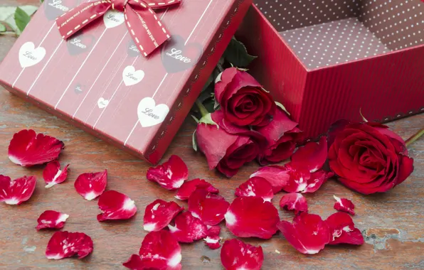 Flowers, gift, roses, pink, flowers, romantic, gift, roses