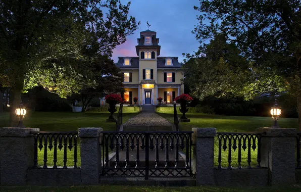 Picture landscape, Villa, home, the evening