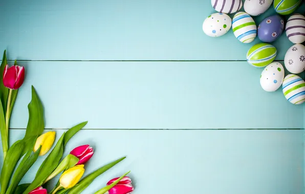 Flowers, spring, colorful, Easter, tulips, wood, flowers, tulips