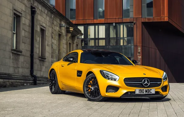 Yellow, Mercedes, Mercedes, AMG, AMG, UK-spec, 2015, GT S