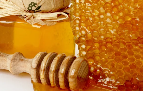 Picture drops, cell, honey, spoon, Bank, sweets, honey, honeycomb