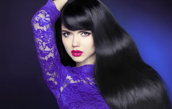 Picture look, face, pose, hair, makeup, brunette, long, Victoria Andreas