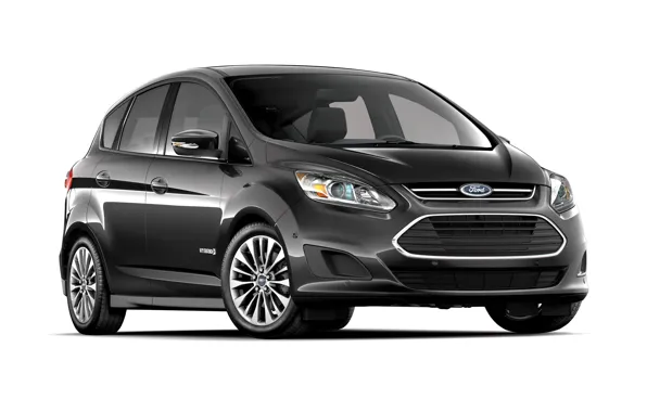 Black, Ford, white background, Hybrid, 2016, C-Max